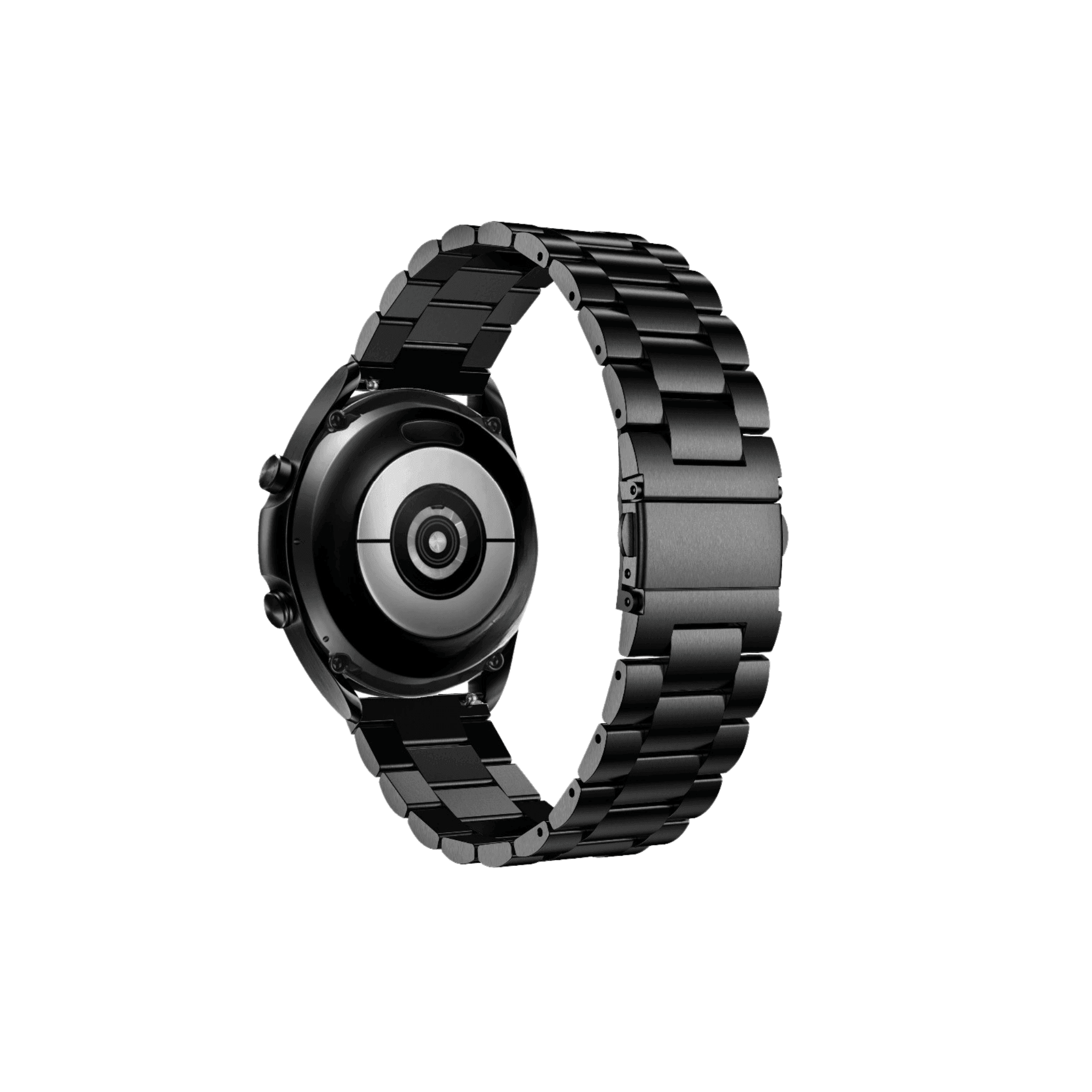 Samsung Galaxy Watch mit schwarzem Edelstahlarmband – robuster Look von Smartbandz